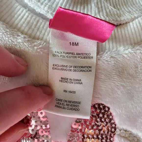 Disney Junior Pink Minnie Mouse Fleece Pullover Sweatshirt 18m - Picture 4 of 9